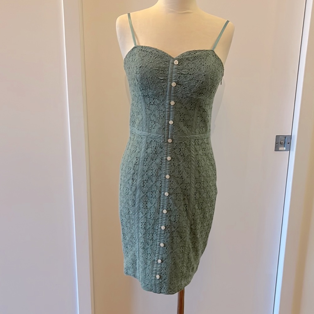 BCBG jade / teal lace dress sz 6
